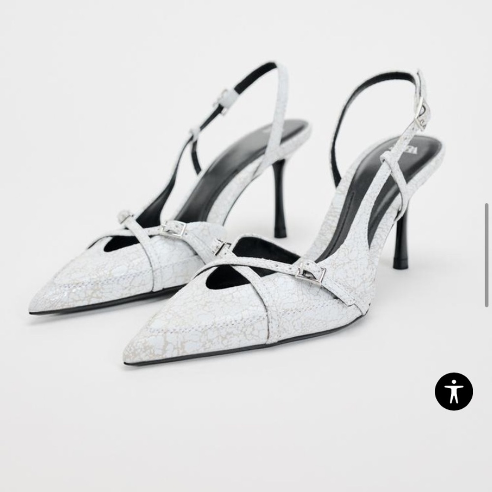 Zara Crackled Heel Pumps